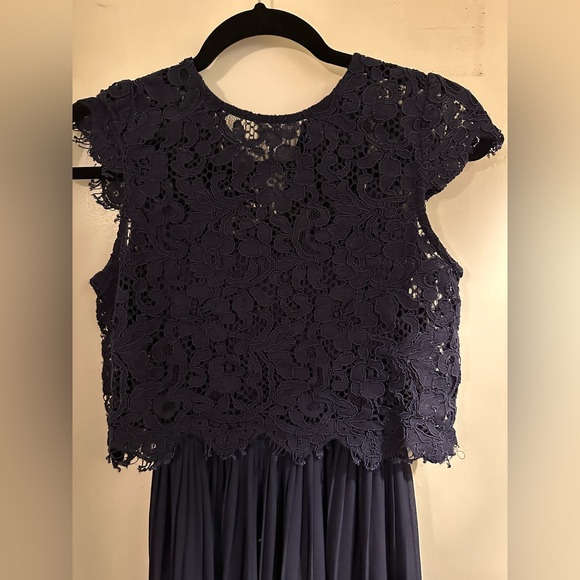 H&M maxi dress navy with lace cover - Picture 6 of 8